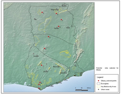 10 potential sites in Ghana